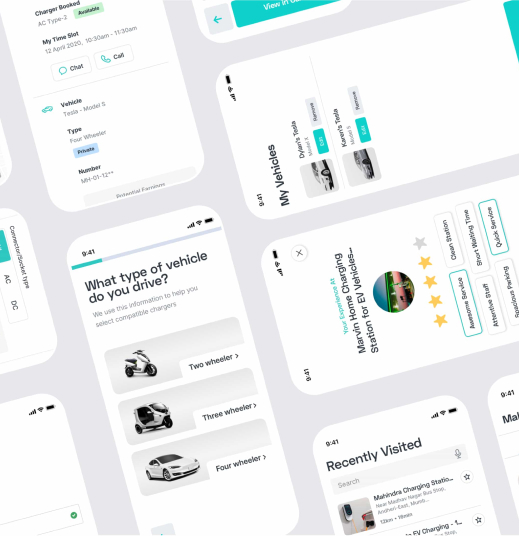 UX and UI design for EV Charging Booking Mobile App by Bokaap studio
